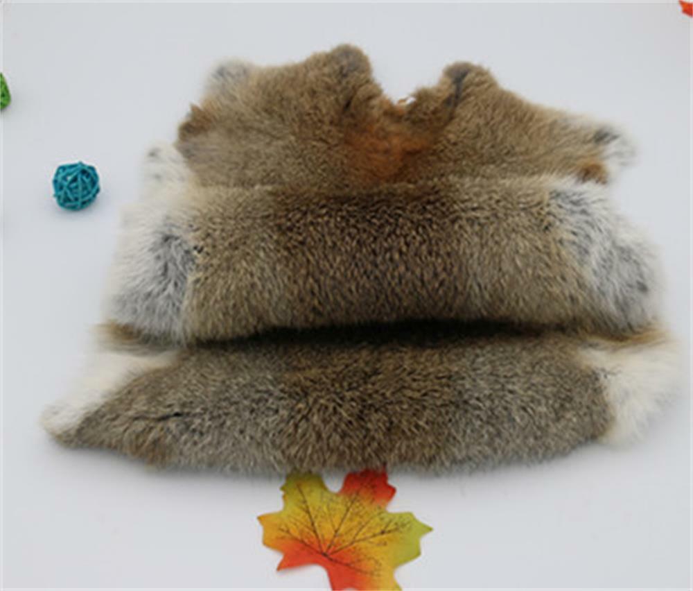 5xGenuine Natural Rabbit Fur Skin Tanned Leather Hides Craft Decor Gray Pelt Fur