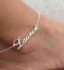 Personalized Anklet Bracelet Stainless Steel Foot Name Custom Chain Jewelry Cute