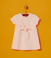 VESTITINO FELPATO ROSA+FIOCCO BIMBA NEONATA 9-12 MESI 74 OVS abito bimba vestito