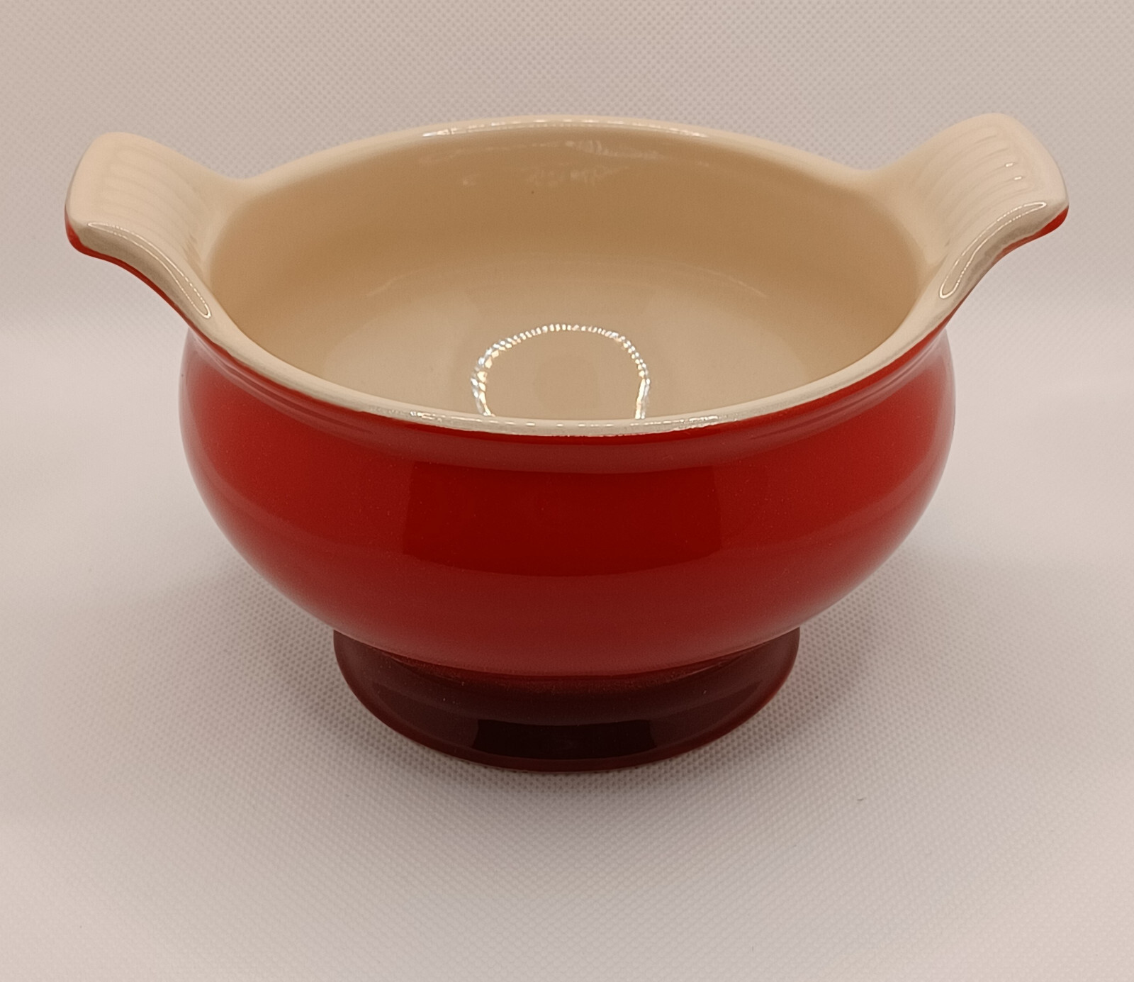 Le Creuset Heritage Stoneware Individual Soup Bowl Tureen Cherry Red