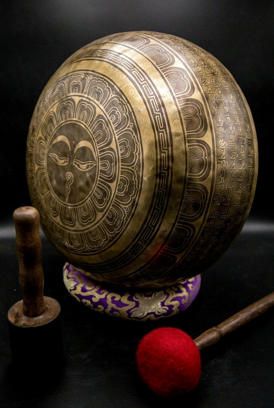 17" Large Tibetan singing bowl - Handmade bowl for sound bath - Chakra ...