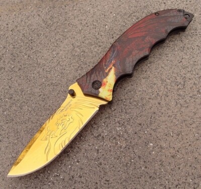 HERBERTZ Einhandmesser Drache Messer Taschenmesser titanbeschichtet - 585112