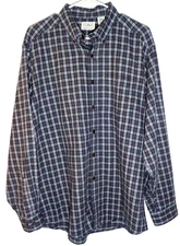 Men's Gray Plaid Long Sleeve Cotton Shirt by LL Bean-Size L-Reg. (Free Shipping)