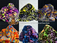 Faux Fur Neon Leopard Fabric 58"W SBY Colorful Sewing Fashion Pet Beds Soft Prop