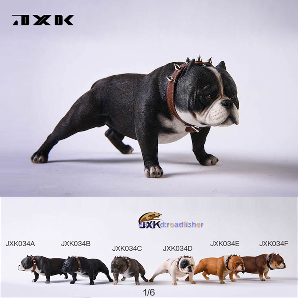 JXK 1/6 American Bully Pitbull Dog Pet Figure Animal Model