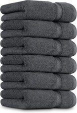 6 Pack Premium Hand Towel Set, 100 Ring Spun Cotton