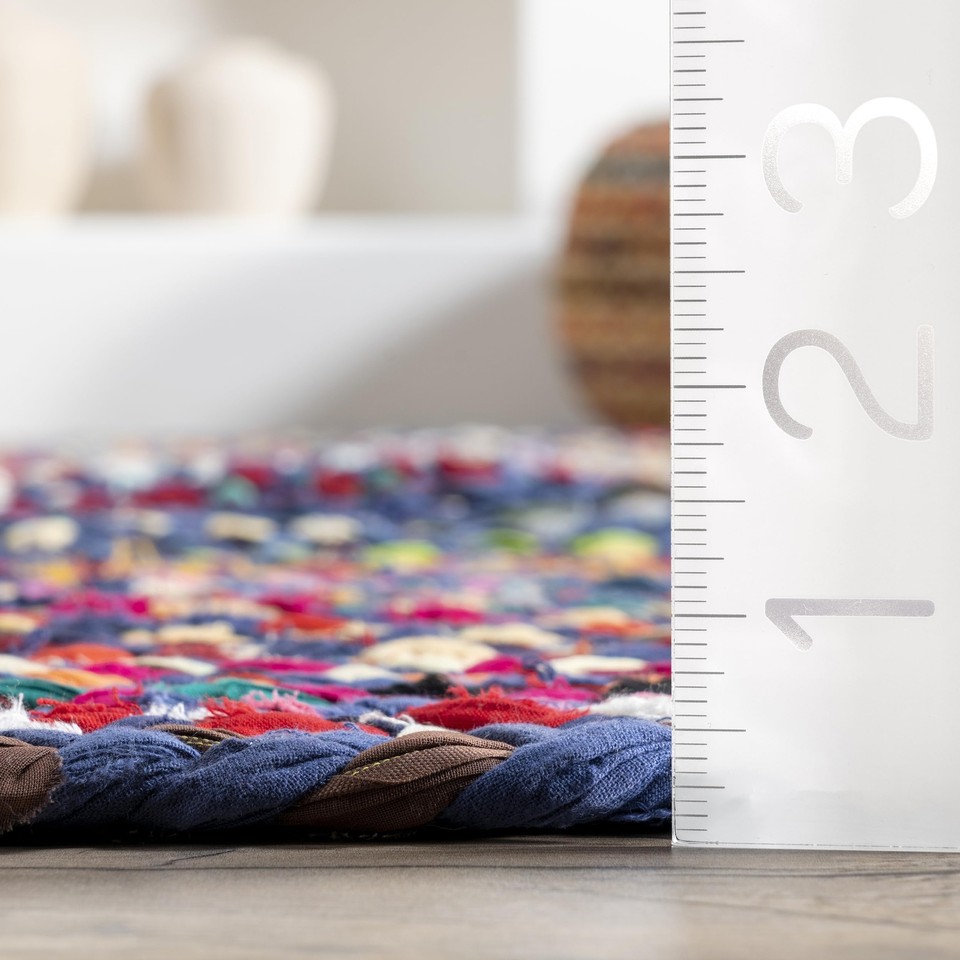 Tammara Bohemian Hand Braided Area Rug, Oval 4x6, Blue eBay