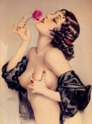 1920 Memories of Olive - Portrait of Actress Olive Thomas by Alberto Vargas