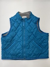 Vtg Baby Gap Blue Quilted Fleece Vest Size 2T Boy girl unisex Y2K 2 Years 2xl