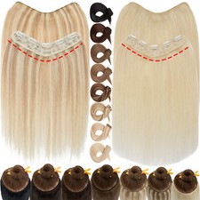 U Part One Piece Real Remy Piece Human Hair Extension Full Head Blonde V-Shape