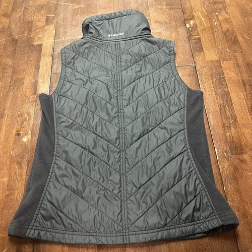 Columbia Women’s Medium Vest Jacket Full Zip Sleeveless Mock Neck Pockets Black - Picture 3 of 9