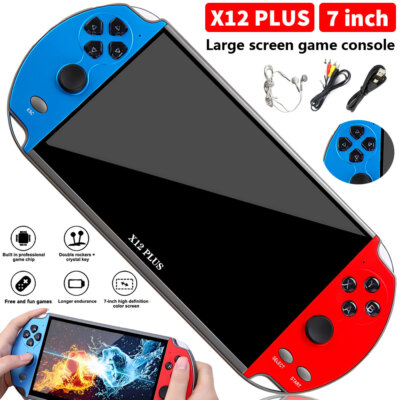 X12 Plus 7'' Video Game Console 16GB Retro Handheld Portable 10000Built-in Games