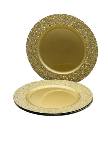 Cheap Table Plastic Pvc Gold Reef Charger Plates For Wedding