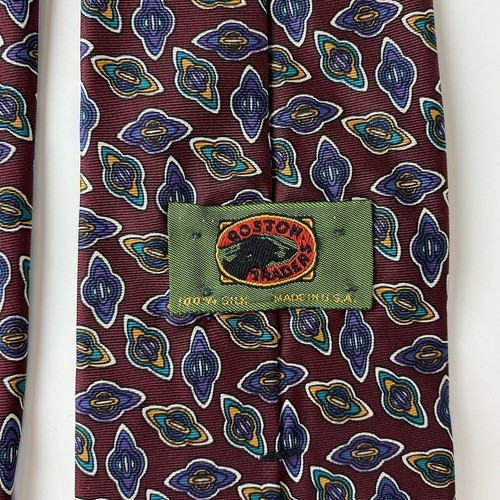 Vtg Boston Traders UFO Planets Abstract Made in USA 100% Silk Necktie Multicolor - Picture 5 of 11