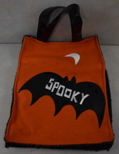 HANDMADE Large HALLOWEEN TRICK OR TREAT BAG "SPOOKY" BAT
