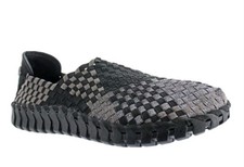 BERNIE MEV Chesca Black Silver Geometric Woven Slip-on Sneaker, Sz 39/8, NIDB