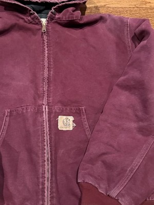 Vintage Carhartt JQ246 Wine Colored Workwear Jacket XXL Fit XL