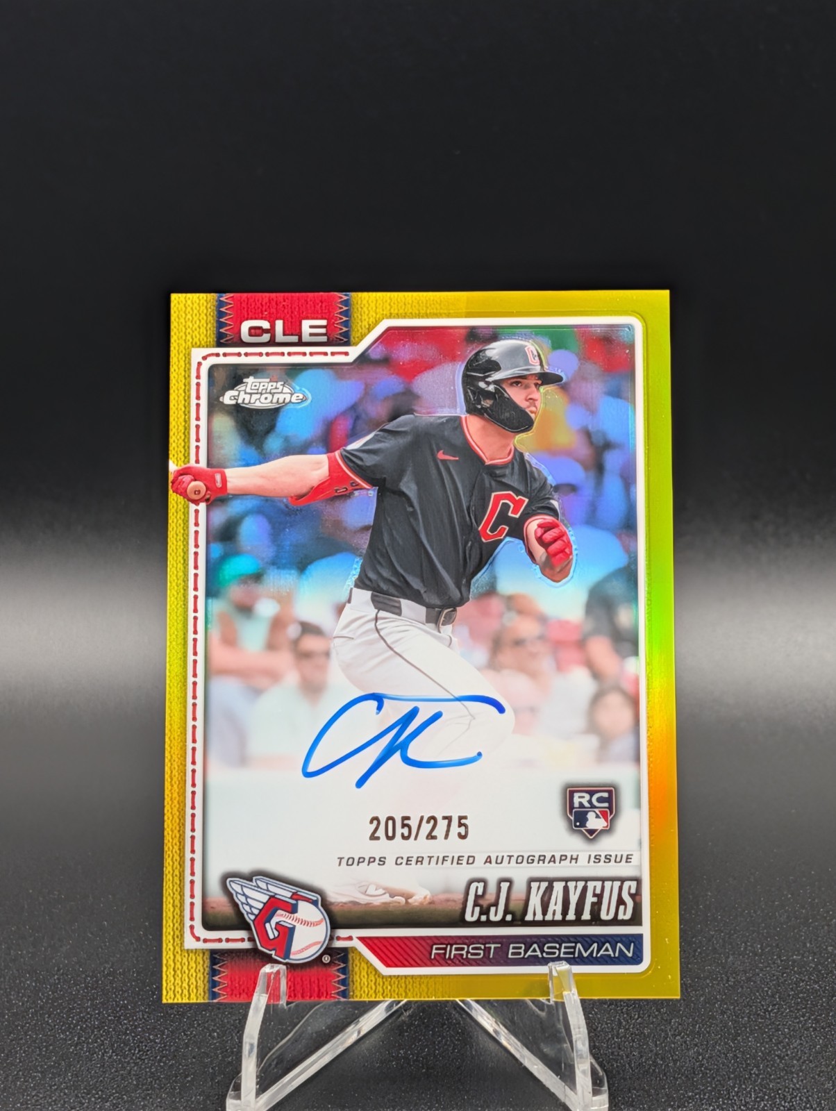 2026 Topps Chrome CJ Kayfus #RA-CK Rookie Autograph Yellow Refractor /275 RC