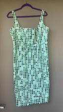 Calvin Klein Green Polka Dot Sleeveless Dress Size 12