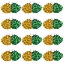 24 Pcs Metallic Cheerleading Pom Poms, Cheerleaders Cheer Pom Poms with Baton...