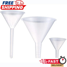 Clear Plastic Funnel Kitchen Garage Car Oil Water fuel Spout Liquid