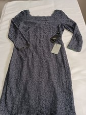 Adrianna Papell NWT Womens Lace Round Neck Dress 3/4 sleeve Size 8