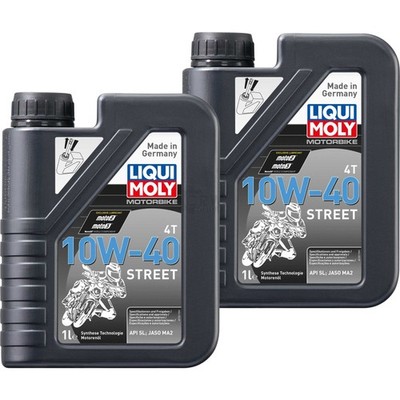 2 L Liqui Moly Motoröl Motorrad 4T 10W-40 Street Motorradöl API SN PLUS