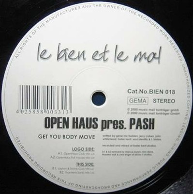 Open Haus Presents Pash* - Get Your Body Move 12'' Vinyl Electronic House 26157