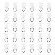 uxcell 50Pcs Curtain Track Glider Pulley Straight Curved White