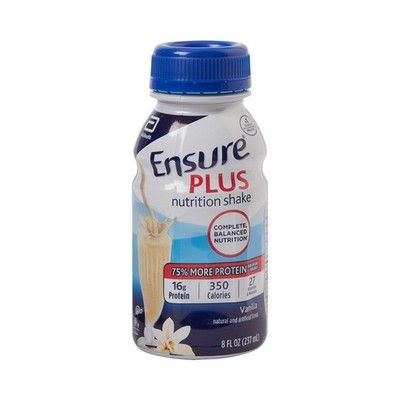 Ensure Plus Oral Supplement, Vanilla, 8 oz. Bottles, Ready to Use, Case of 24