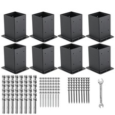 Axwhys 4X4 Post Base 8 Pcs Inner Size 3.6X3.6 Post Anchors 13Ga Thick Solid