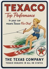 Retro Style Texaco Gasoline Pin Up Top Performance 12 Inches Sign Quality Sign