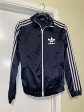 Adidas Originals Navy Blue Full Zip Satin Tra...