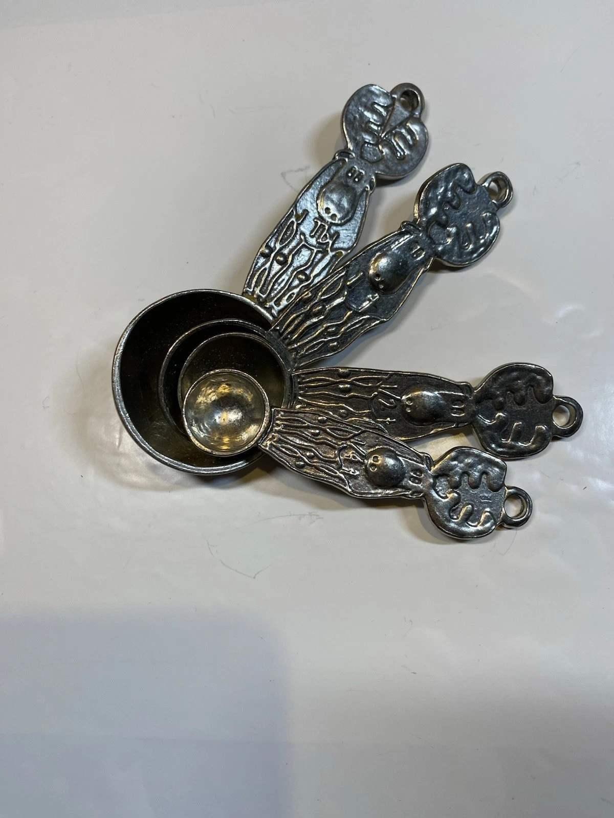 Vintage Tin Woodsman Pewter Moose Measuring Spoon Set Of 4