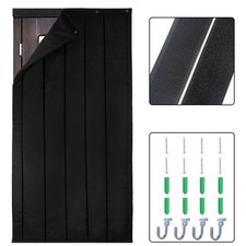TroyStudio Thick Door Soundproofing Blanket, 37.5 x M, 1&times;Hook-Loop, Black