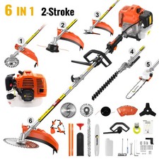 52cc Petrol Garden Brushcutter Strimmer 6in1 Heavy Duty Multi Garden Tool Cutter