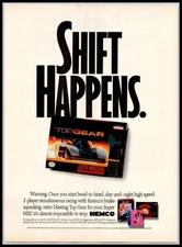 1992 Super Nintendo Top Gear Kemco Game Promo Art Vintage Full Page Print Ad