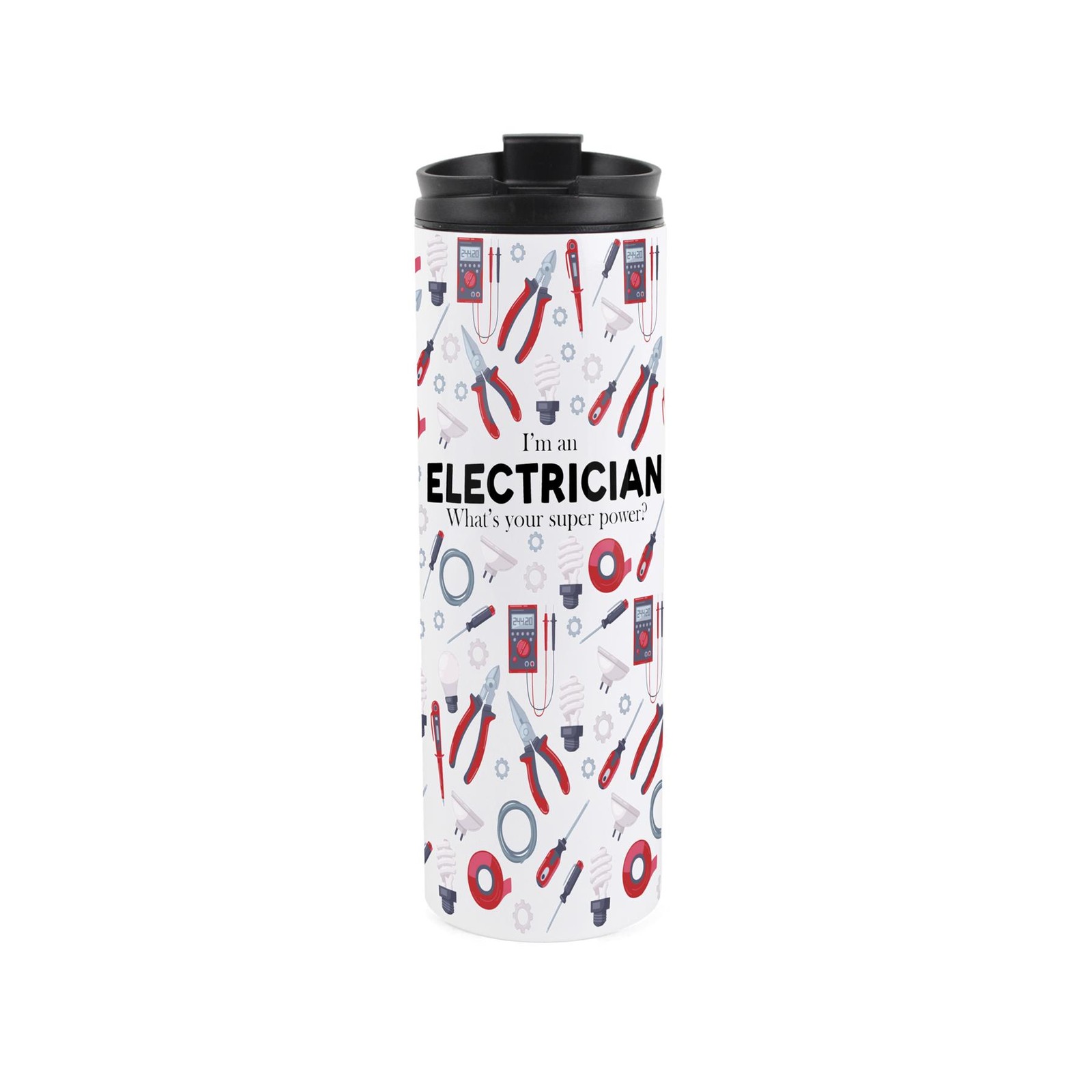 Electrician Travel Mug - Novelty Trades Gift Reusable Stainless Steel Flask
