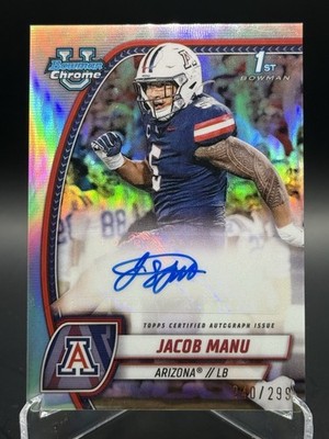 2024 Bowman University Chrome - Chrome Prospect Autographs Jacob Manu #PA-JMA...