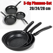 Bratpfannen Pfannenset 3er Set 20/24/28cm alle Herdarten Induktion Gusseisen