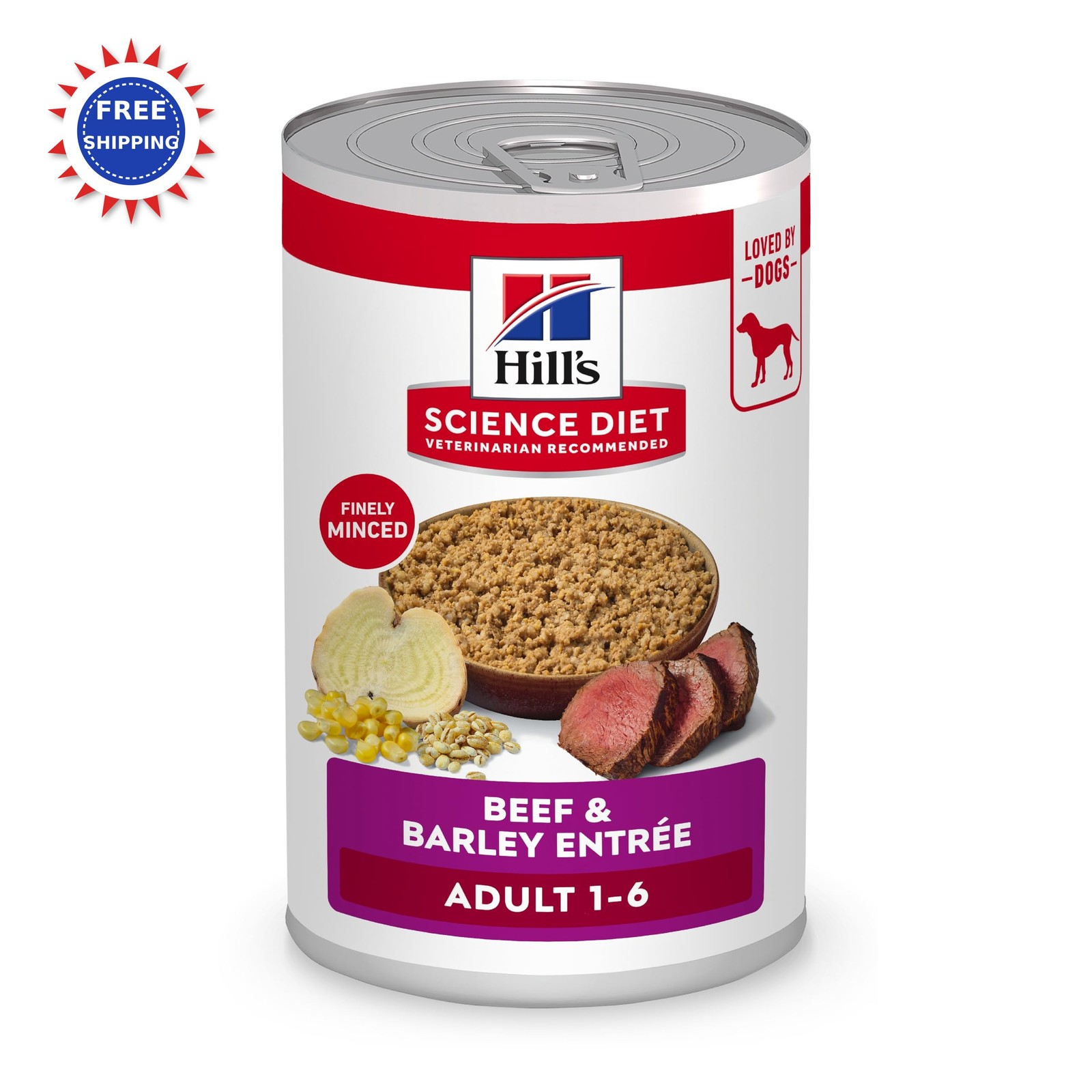 Beef & Barley 13 Oz Cans 12 Pack Hill S Science Diet Adult 1-6
