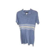 ESPIRIT de Corp Vintage Lambswool Dress 90 Y2K Striped  Large Blue / Tan