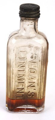 Antique Victorian Clear Bottle Glass Sloan's Liniment Medicine Apothecary USA