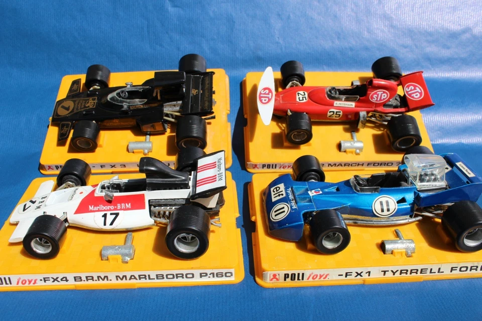 Lotto composto da 4 Formula 1 anni 70 della Politoys: BRM, LOTUS, MARCH, TYRRELL - Immagine 2 di 2