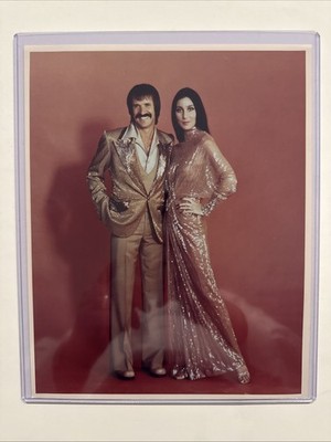 Sonny & Cher Vintage 1970s Color Publicity Photo Iconic Duo Portrait RARE