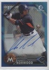 2016 Bowman Chrome Prospects Blue Refractor 64/150 John Norwood #CPA-JN Auto fm0