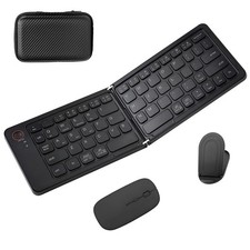 Foldable Bluetooth Keyboard  Mouse Set for iPad, Tablet, Laptop, Travel Case...
