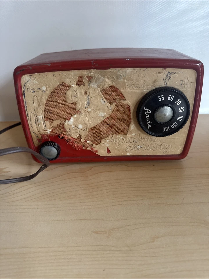 VINTAGE 1950 ALTES SEHR SCHÖNES ARVIN HOPALONG CASSIDY COWBOY RADIO WESTERNMOTIV