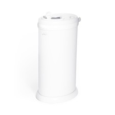 Ubbi Steel Diaper Pail, Odor Locking, No Special Bag One Size, White
