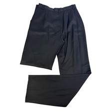 Dolce & Gabbana Vintage Black Trousers High Waist Unhemmed Made in Italy Size 44